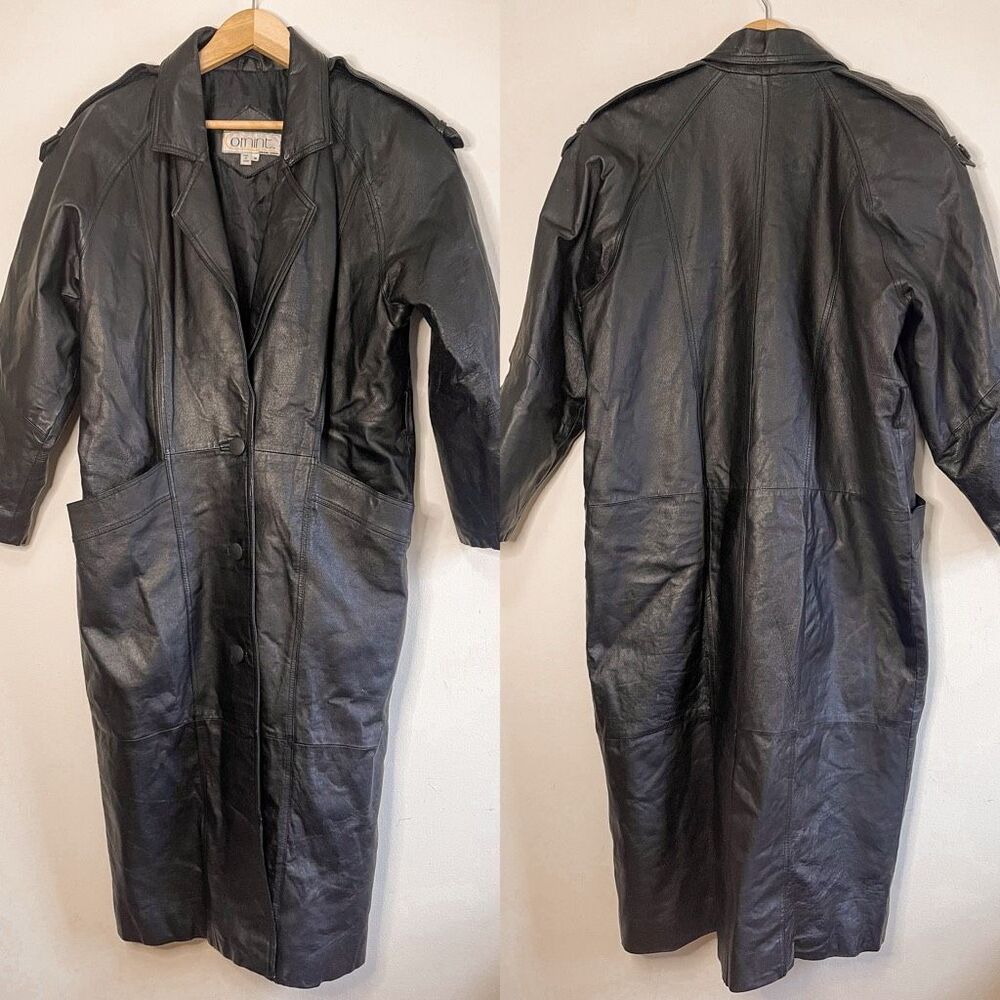 Vintage‎ Comint Leather Trench Coat Size M